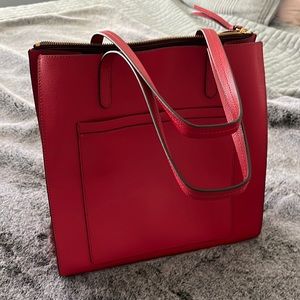 Banana Republic red leather tote
